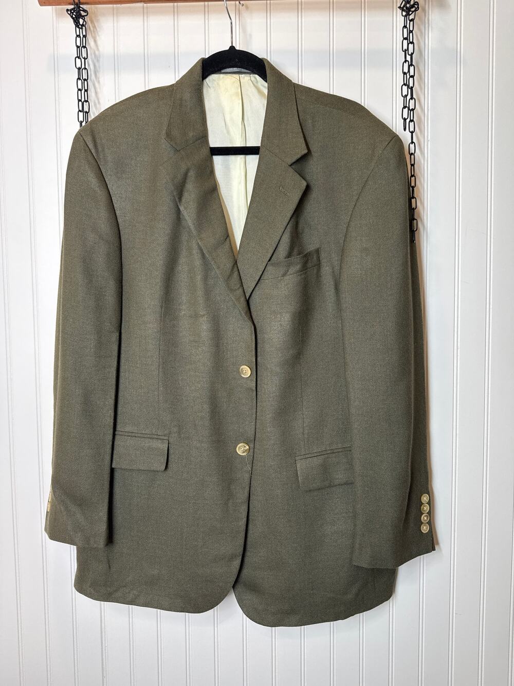 Oscar de la Renta Mens Silk Wool Sports Coat Single Breasted Blazer Size 43R
